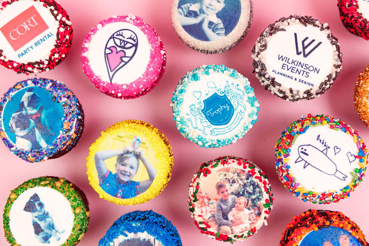 Macarons printed with photos, artwork and logos