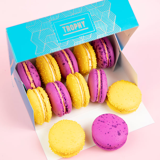 Purple and Gold Macarons