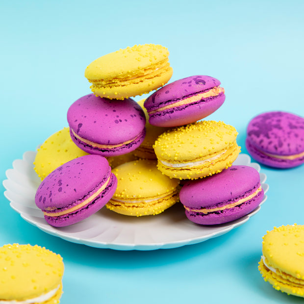 Purple and Gold Macarons