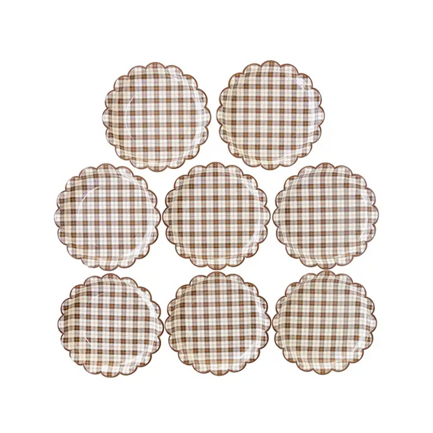 Gingham paper plates deals