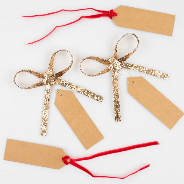 Glitter Bow Gift Tag Set