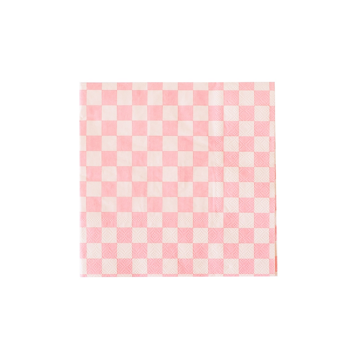 Pink Check Cocktail Napkins