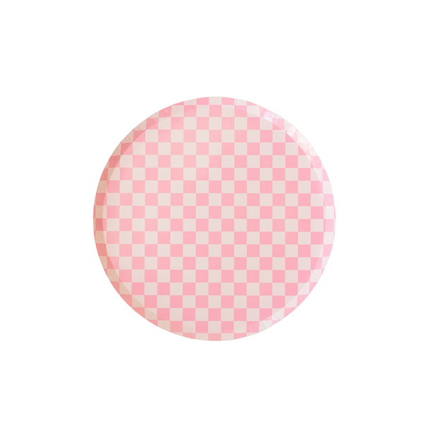Pink Check Dessert Plates