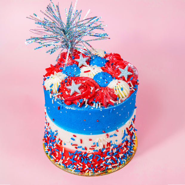 4th of July Sprinkle Surprise Cake