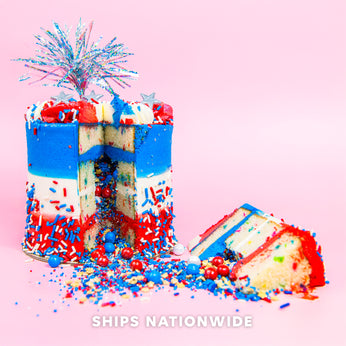 Red, White, & Sprinkle Surprise Cake