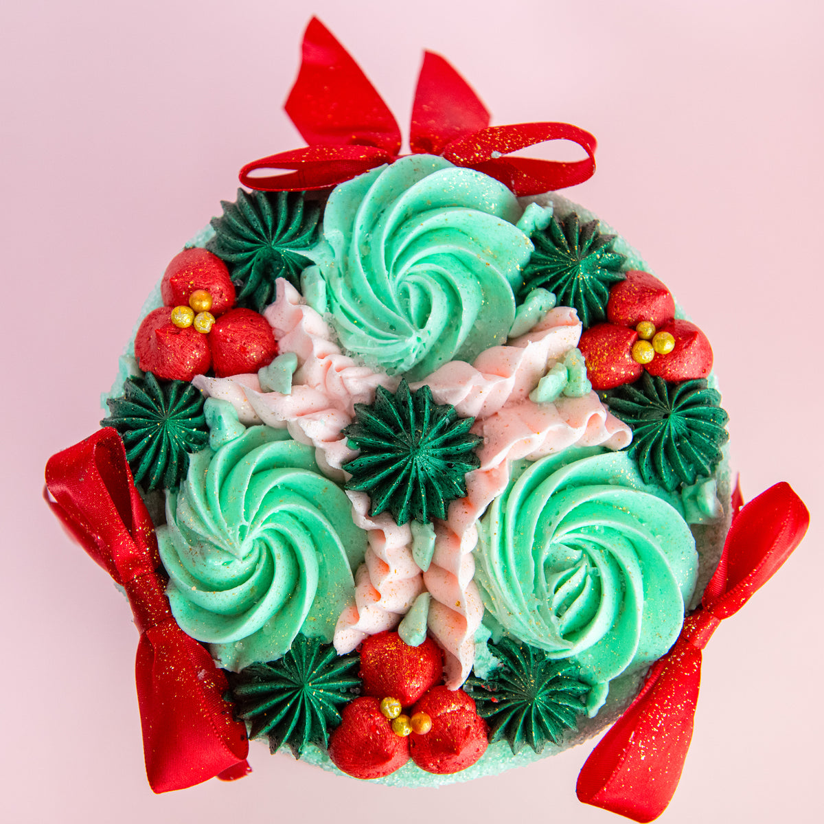 Ribbon & Ruffles Holiday Cake