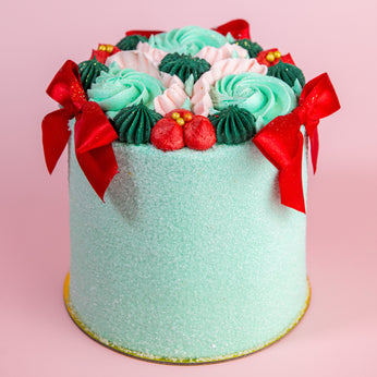 Ribbon & Ruffles Holiday Cake