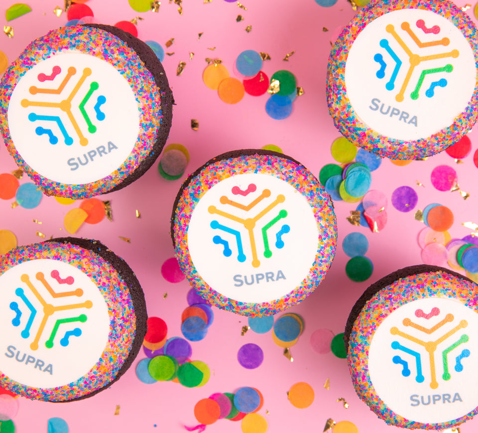 Custom Photo Topped Cupcakes - Logo Cupcakes