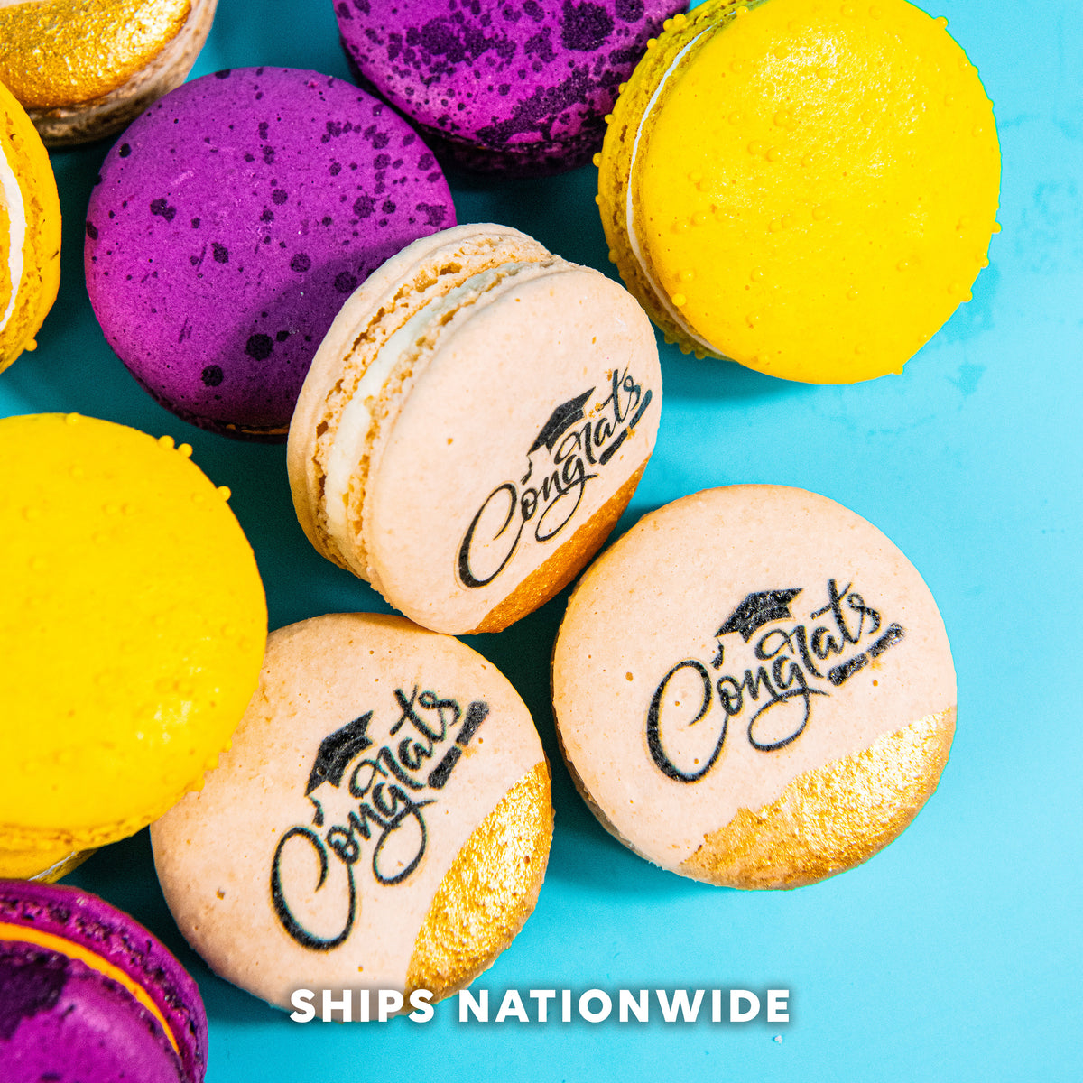 Graduation Macarons – Trophy Cupcakes