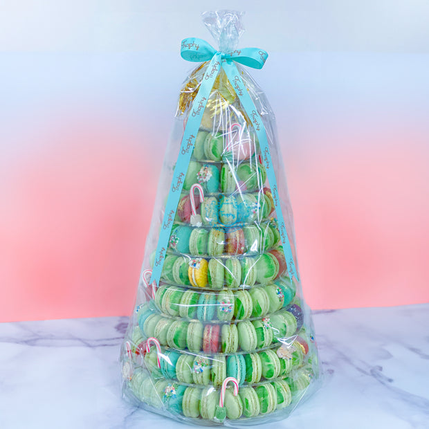 Christmas Tree Macaron Tower