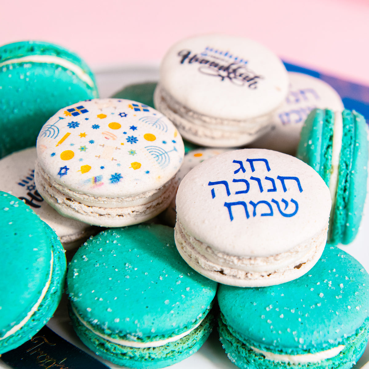 Happy Hanukkah Macarons