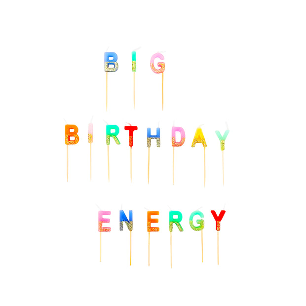Big Birthday Energy Glitter Candle Set