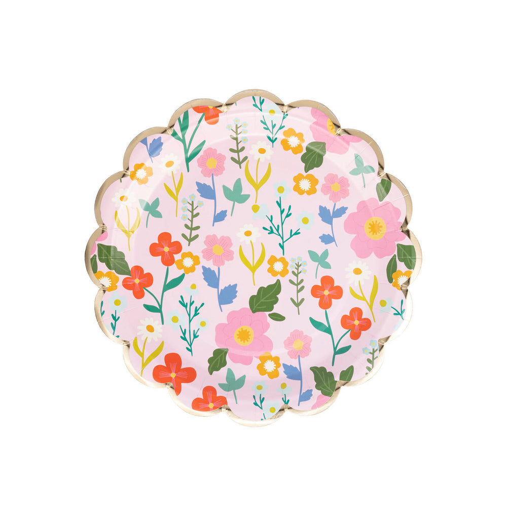 Flower Field Paper Plate