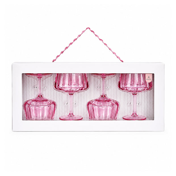 Pretty in Pink Coupe Glasses