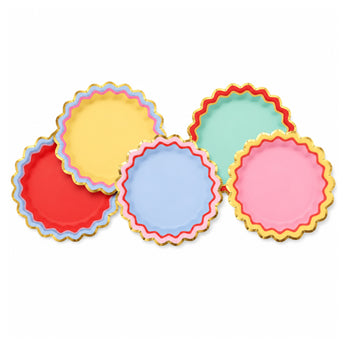 Rainbow Ric Rack Dessert Plates