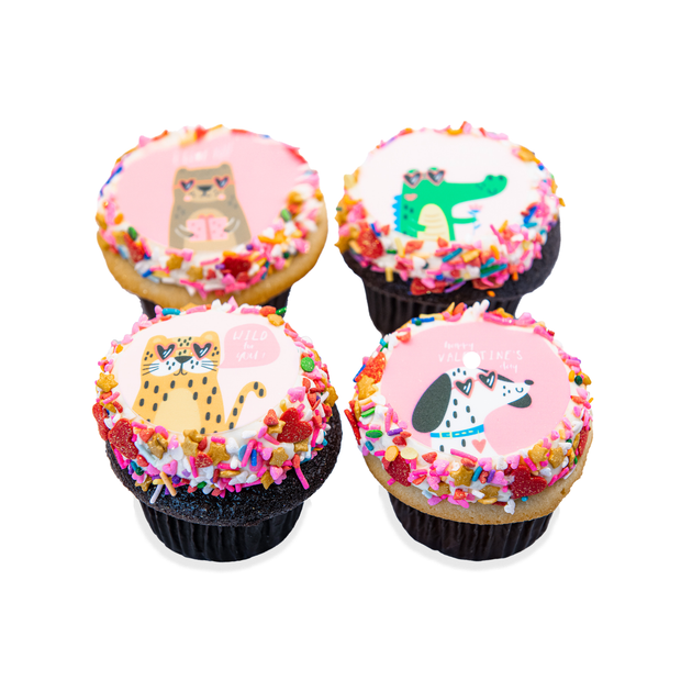 Valentines Day Party Animal Cupcakes