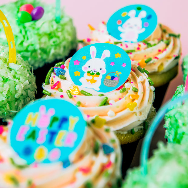 Easter Basket and Bunny Cupcakes