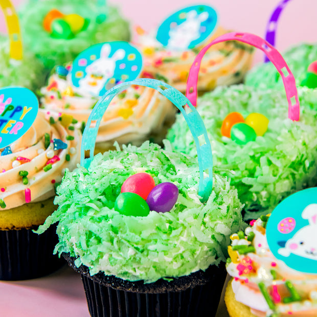 Easter Basket and Bunny Cupcakes