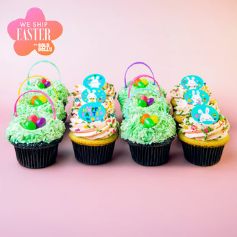 Easter Basket and Bunny Cupcakes