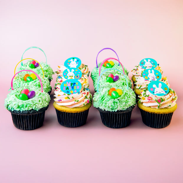 Easter Basket and Bunny Cupcakes