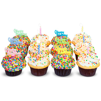 Classic Happy Birthday Dozen-Trophy Cupcakes