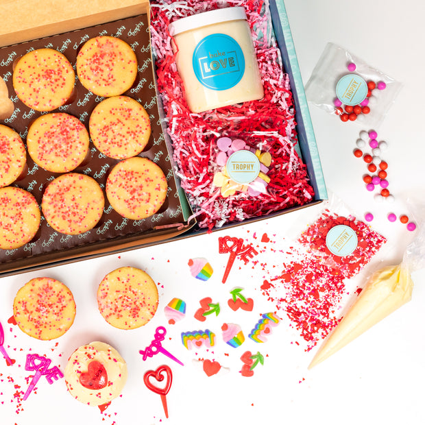 Decorate Your Own Cupcakes Kit Happy Valentine's Dozen Trophy Cupcakes