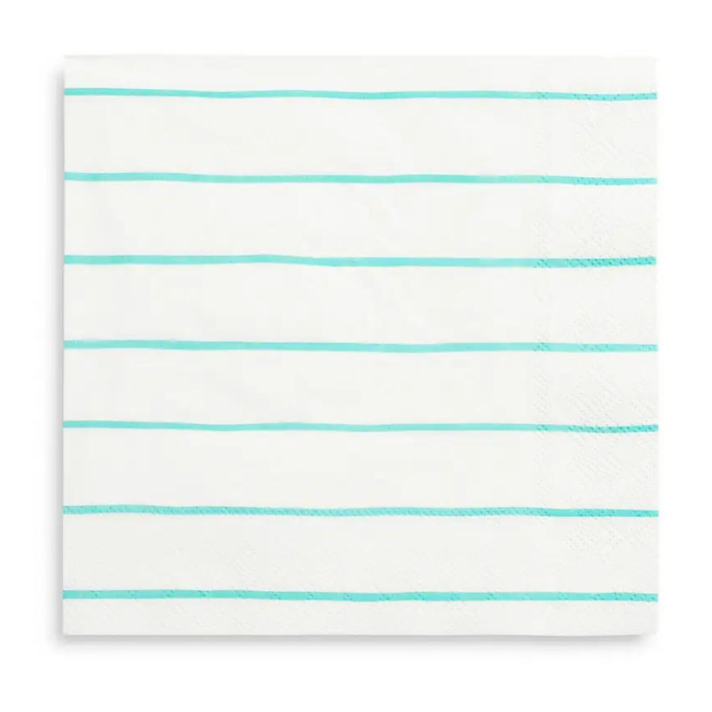 Aqua Striped Dessert Napkins-Trophy Cupcakes