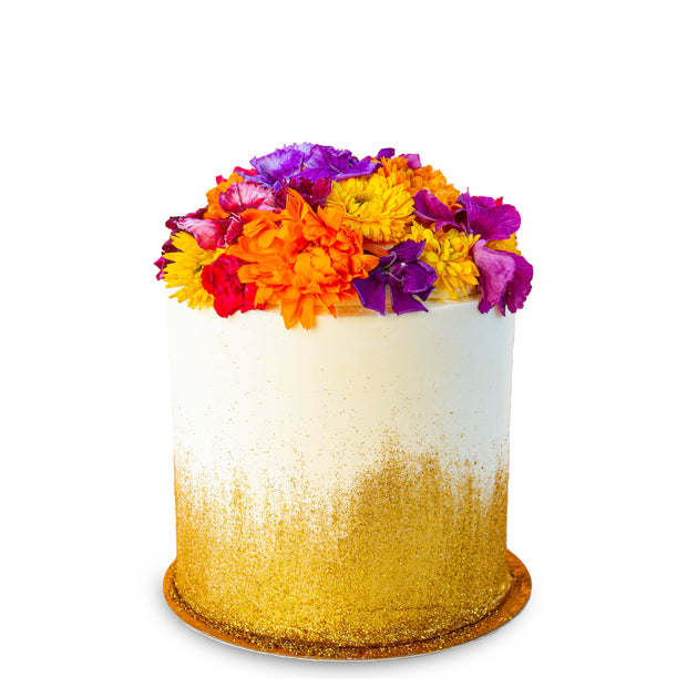 Glitter Flower Crown Cake-Trophy Cupcakes