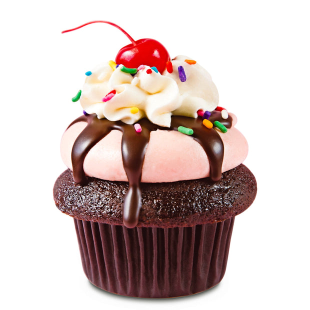 Strawberry Sundae-Trophy Cupcakes