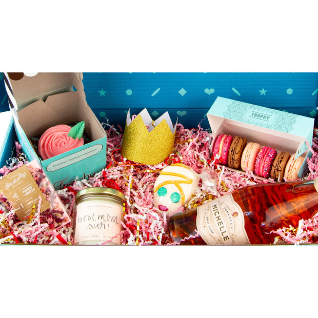 Ultimate Mother's Day Gift Box with Wine-Trophy Cupcakes