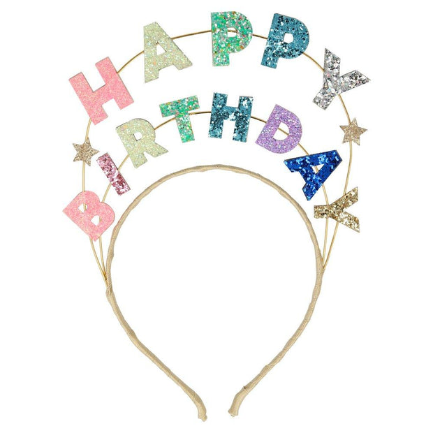 Glitter Happy Birthday Headband