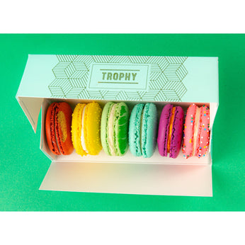 Rainbow Macarons - 6 Box-Trophy Cupcakes