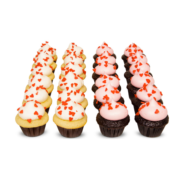 2 Dozen Heart Topped Minis-Trophy Cupcakes