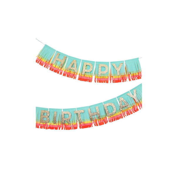 Colorful Fringe Happy Birthday Garland