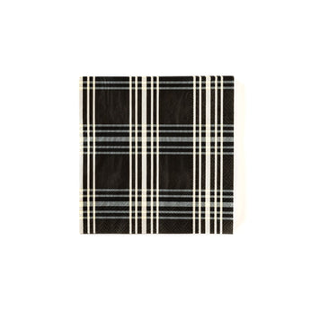 Black Plaid Cocktail Napkins-Trophy Cupcakes