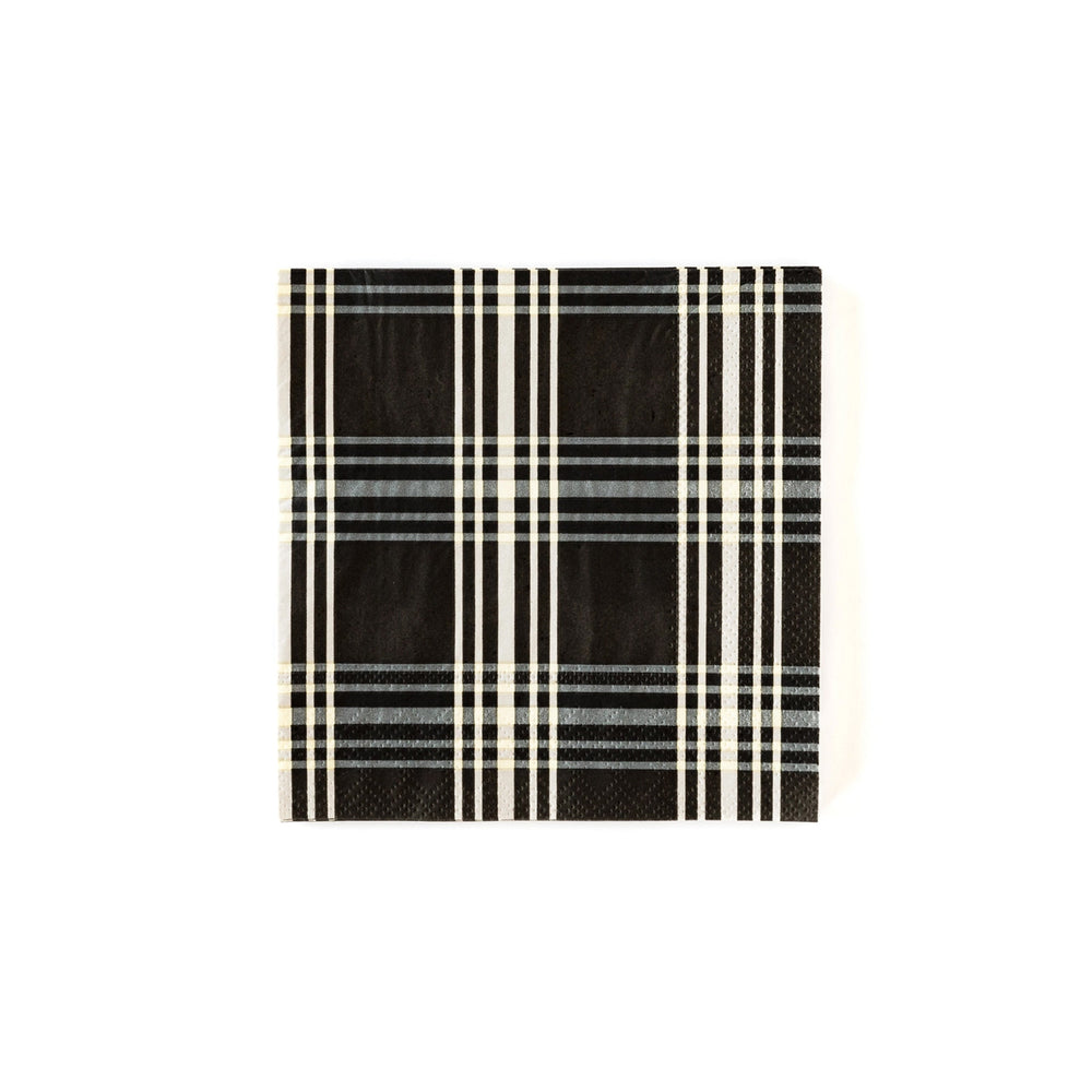 Black Plaid Cocktail Napkins-Trophy Cupcakes