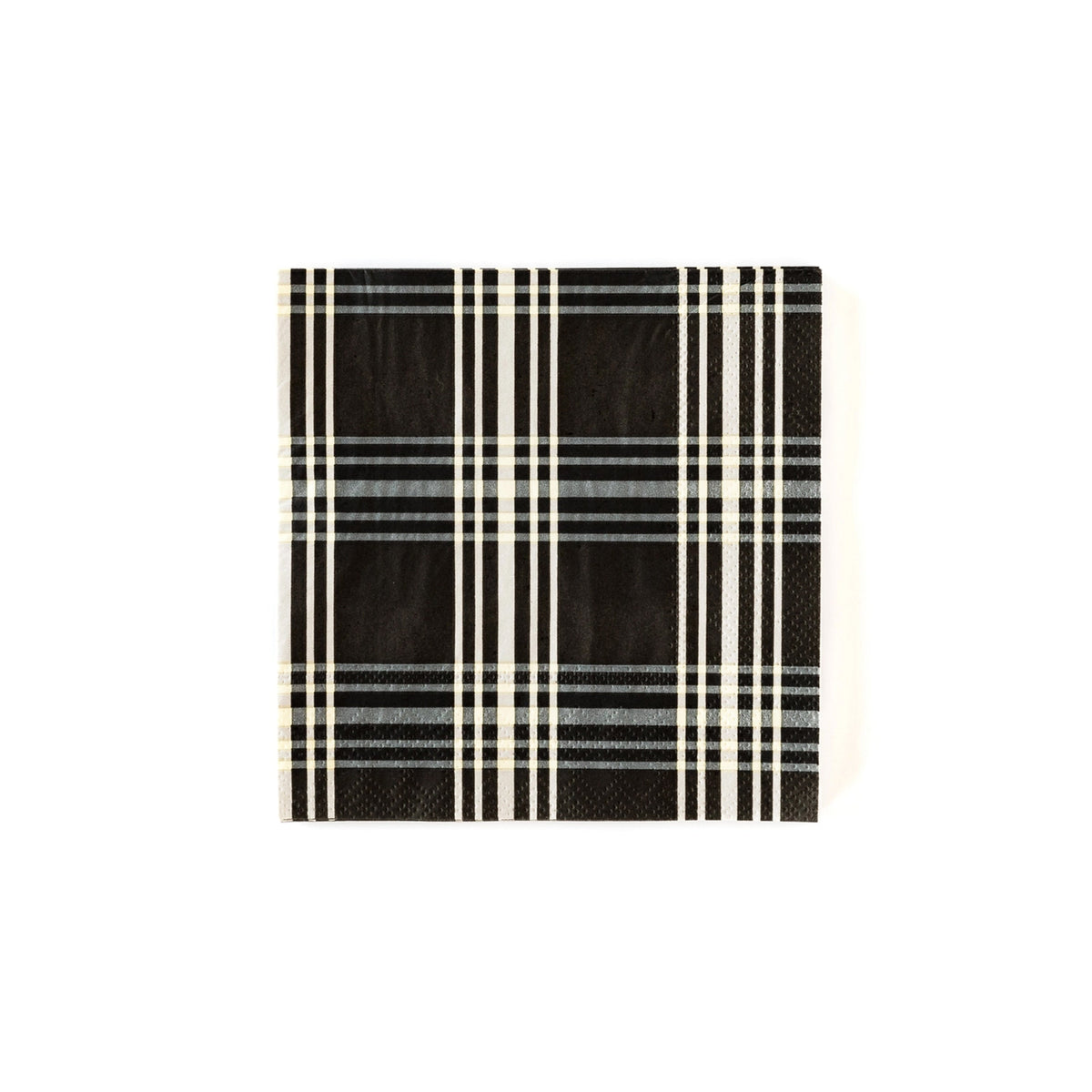 Black Plaid Cocktail Napkins-Trophy Cupcakes