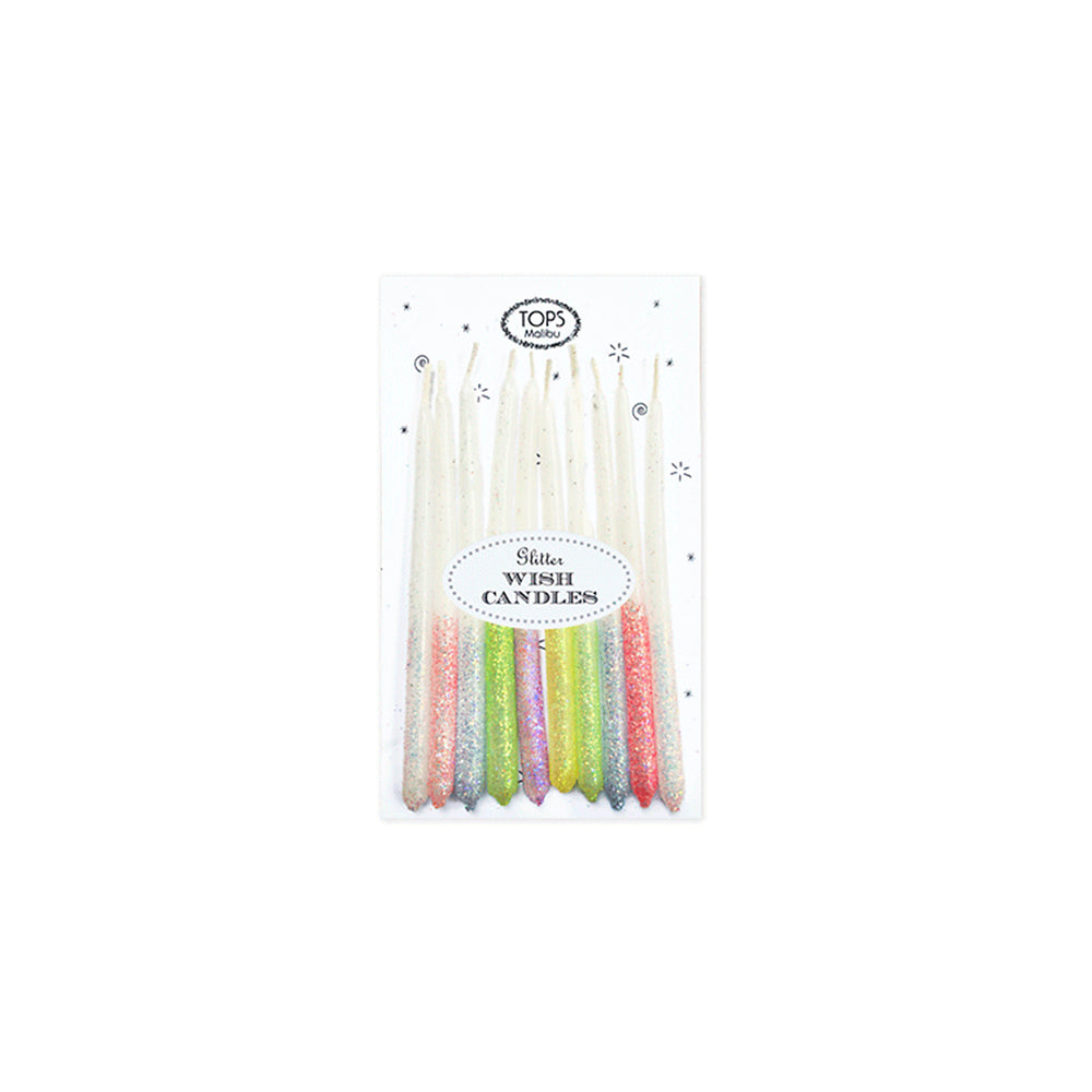 4" Glitter Wish Candles - Multi Color-Trophy Cupcakes