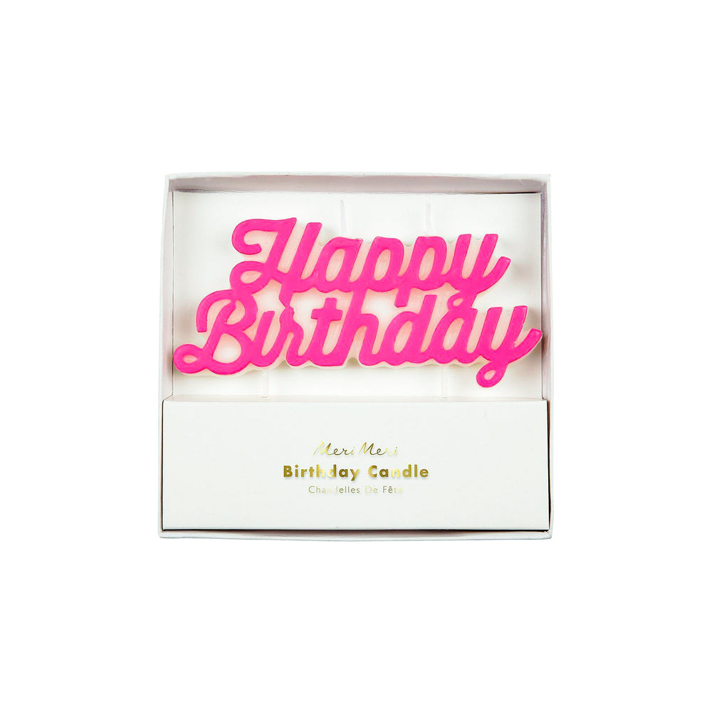 Happy Birthday Candle - Pink-Trophy Cupcakes