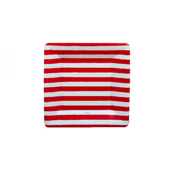 Red and White Striped Dessert Plates-Trophy Cupcakes