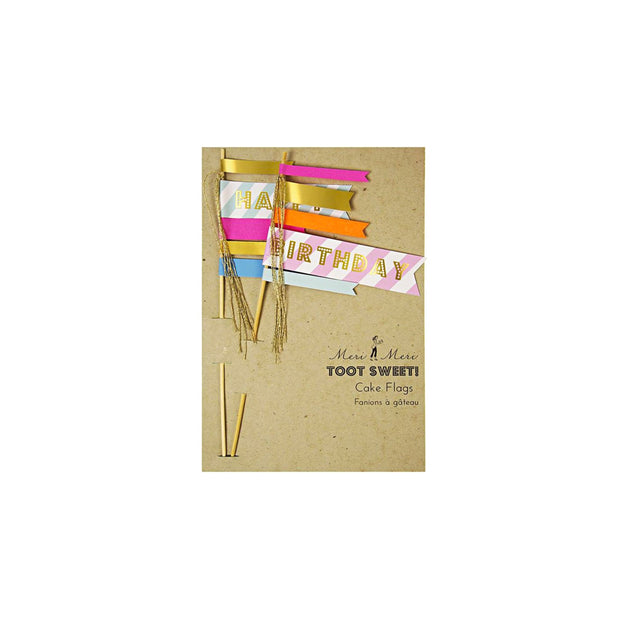 Happy Birthday Cake Flag Toppers