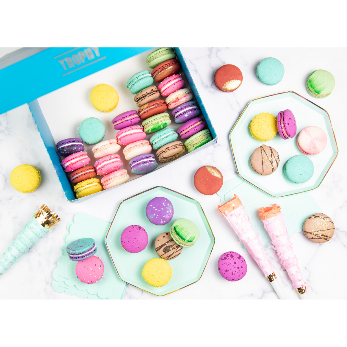 Ultimate Macaron Party Box! 45 - Pack-Trophy Cupcakes
