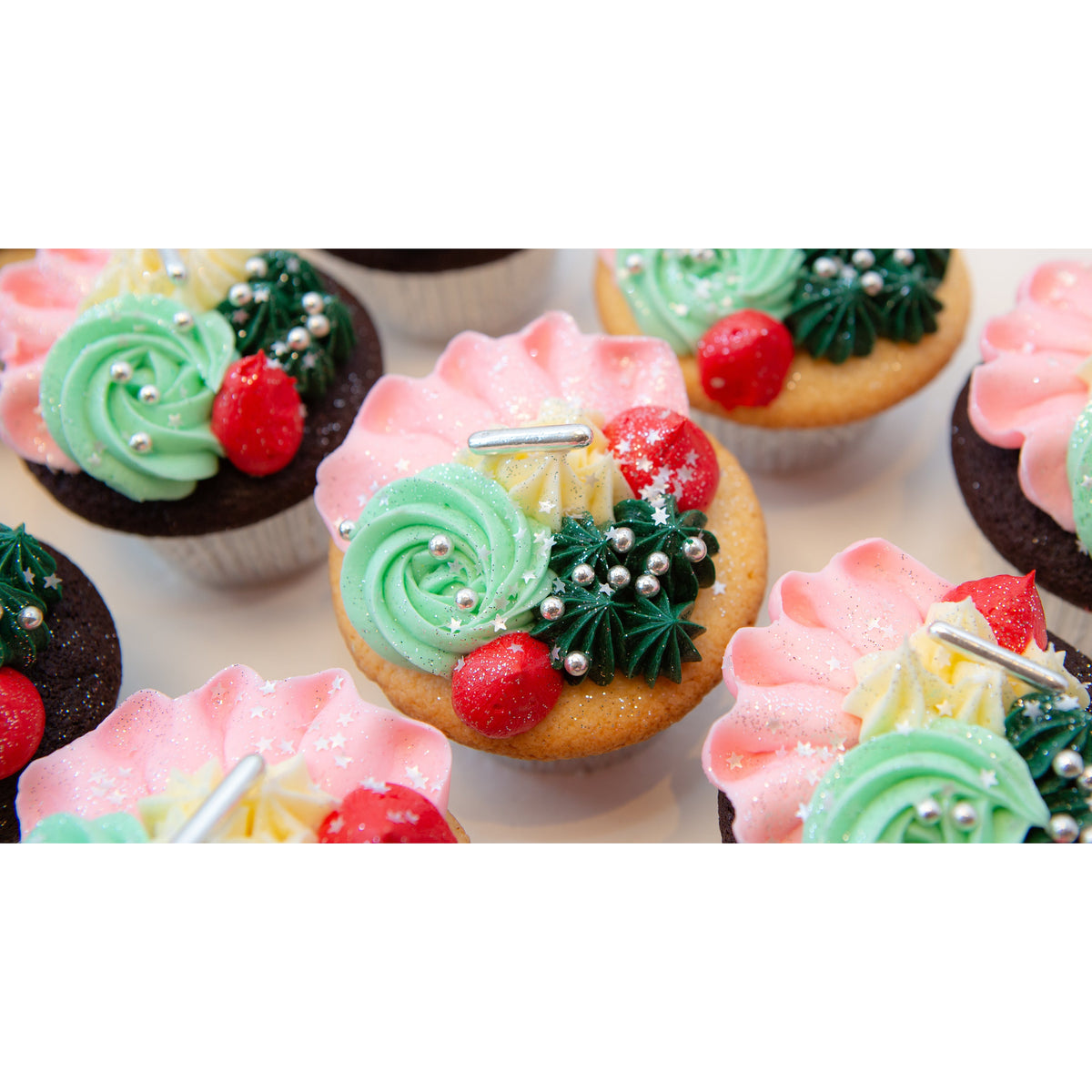 Colorful Holiday Dozen-Trophy Cupcakes