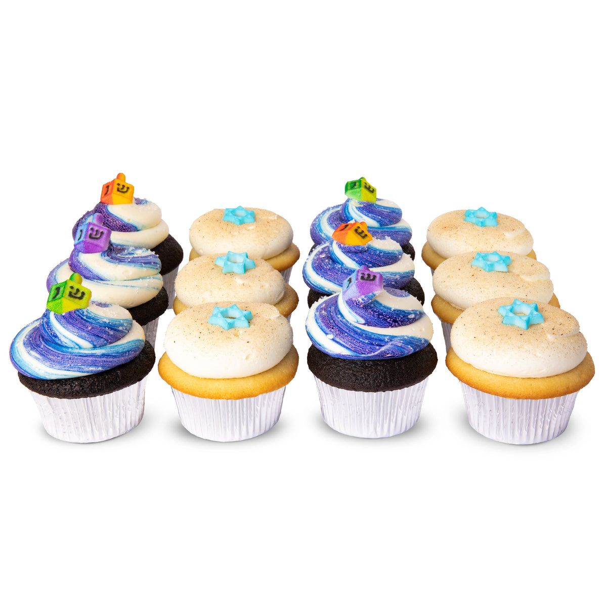 Hanukkah Dozen-Trophy Cupcakes