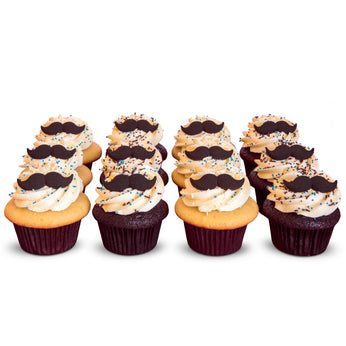 Mustache Dozen-Trophy Cupcakes