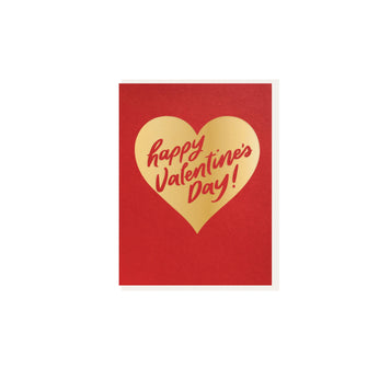 Happy Valentine's Day Gold Heart Card-Trophy Cupcakes