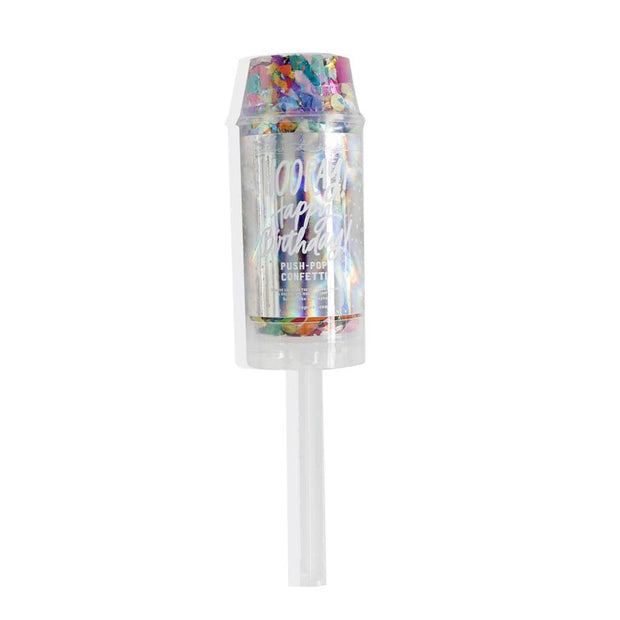 Hooray! Happy Birthday Confetti Push Pop