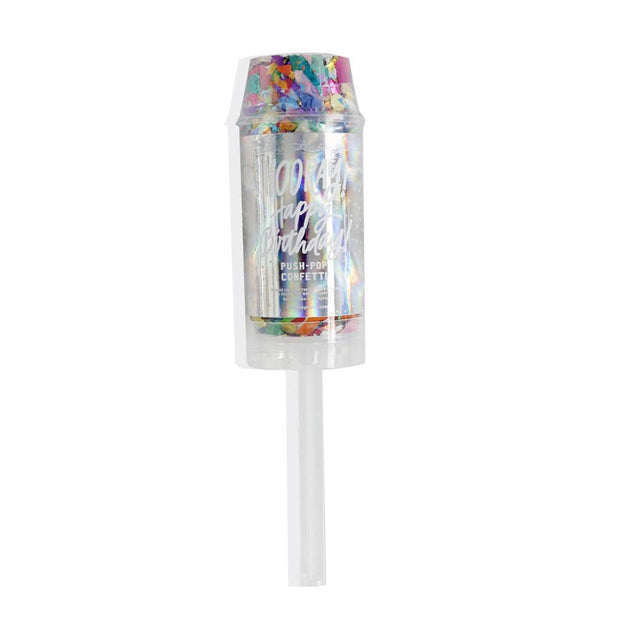 Hooray! Happy Birthday Confetti Push Pop-Trophy Cupcakes