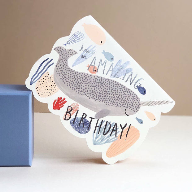 Amazing Narwhal Birthday Card-Trophy Cupcakes
